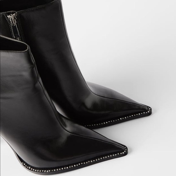 SOLD Zara Shiny Heeled Ankle Boots - Picture 3 of 8